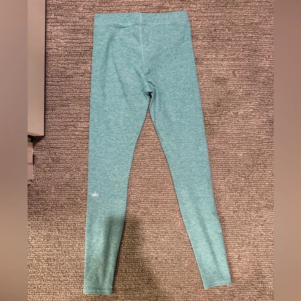 Alo Yoga Leggings XS Teal High Waisted Performance Activewear Athleisure Pants